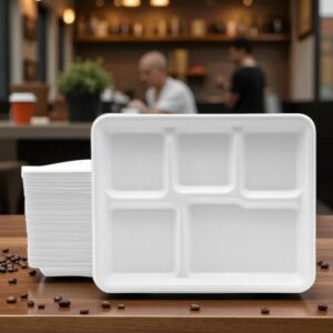 MARK Biodegrdable 5 Compartment Meal Trays / Plate 400/Cs