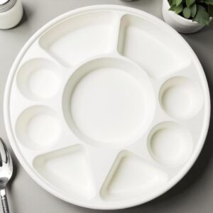 MARK Biodegradable 9 Compartment Round Plates 200/Cs