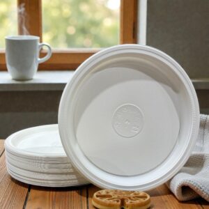 MARK Cornstarch 10" Biodegradable Round Plates 500/Cs