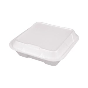 GENPAK SN200 FOAM 9X9X3 HINGED LID CONTAINER LARGE DEEP - 200/CS