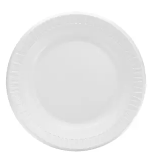 Dart 10PWCR Concorde 10" White Laminated Round Foam Plate - 500/Case
