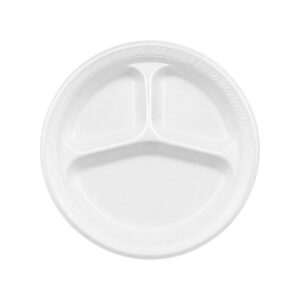 ECOPAX - PLATES 8 7/8" 3 COMP WHITE FOAM 1000/CS