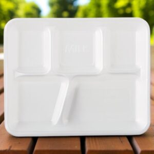 DARNEL 5 Compartments Foam School Lunch Tray - 500/Cs