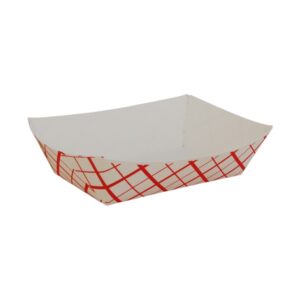 VICTORIA BAY - RED PLAID 3LB FOOD TRAY (500CT)
