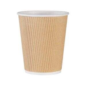 Paper Hot cup 12oz Ripple Kraft 500/Cs