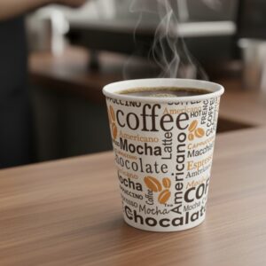 Paper Hot Cup Printed 8oz - 500/Cs