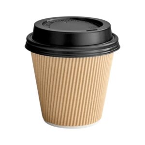 HOTPACK Paper Hot cup 8oz Ripple Kraft 500/Cs