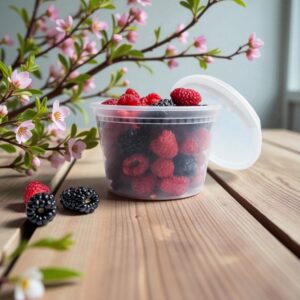 Plastic 16oz Deli Container COMBO With Lid - 240/Cs