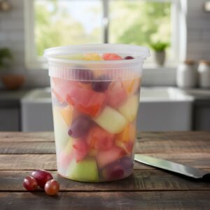 Plastic 32oz Deli Container COMBO With Lid - 240/Cs