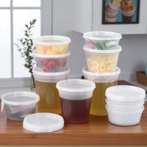Plastic 8oz Deli Container COMBO With Lid - 240/Cs