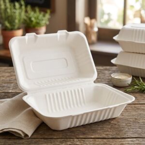 BIOCEAN MFPP WHITE CLAMSHELL TO-GO BOX 9X6 (150/CS)