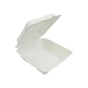 BIOCEAN WHITE CLAMSHELL MFPP TO-GO BOX 9X9 (150/CS)