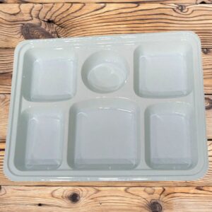 Mark Plastic White Plates 6 Compartments 6CP - 300/Cs