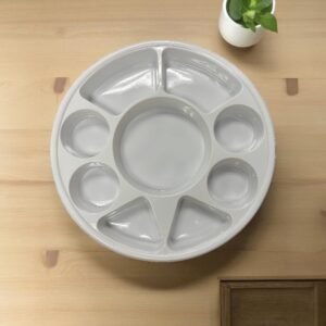 Mark Plastic White Plates 9 Compartments 9CP - 200/Cs