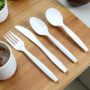 BIOCEAN TEA SPOON WHITE PP HEAVY WEIGHT - 1000/CS