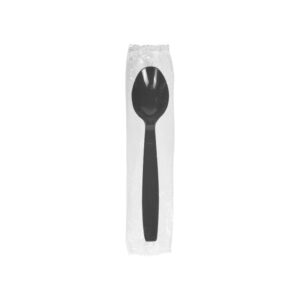 BIOCEAN WRAPPED BLACK TEASPOON HEAVY (1000CT)