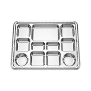 Mark Plastic Silver Plates 11 Compartments 11CP - 50 Pack