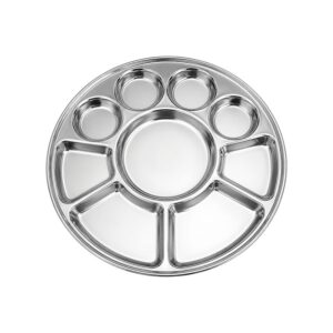 Mark Plastic Silver Plates 9 Compartments 9CP - 50 Pack
