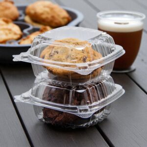 Dart C53PST1 ClearSeal Hinged Lid Plastic Container 5 3/8" x 5 1/4" x 2 5/8" - 500/Case