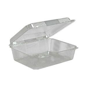 Dart C80UT1 10.5" StayLock Clear OPS Oblong Container with Hinged Lid 200/CS