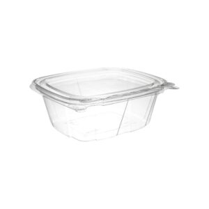Dart CH12DEF ClearPac SafeSeal 12oz Tamper-Resistant / Evident Hinged Container with Flat Lid - 200/Case