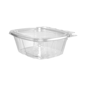 Dart CH16DEF ClearPac SafeSeal 16oz Tamper-Resistant / Evident Hinged Container with Flat Lid - 200/Case