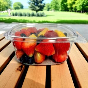 PET 32OZ CLEAR HINGED CONTAINER 200/CS