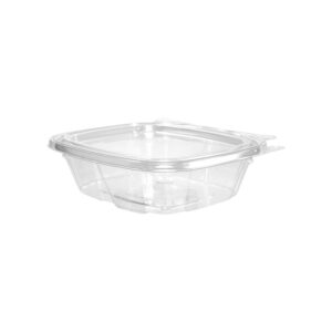 Dart CH8DEF ClearPac SafeSeal 8oz Tamper-Resistant & Evident Hinged Container with Flat Lid - 200/Case