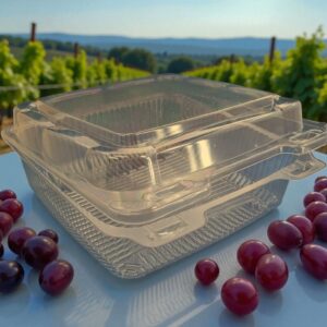 DFI LBN-8559 Salad Take-Out Container Hinged With Dome Lid Clear Rectangle 250/Case
