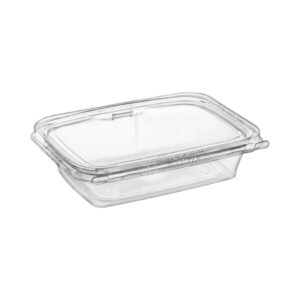 Inline Plastics TS-20 Safe-T-Fresh 20oz Tamper-Resistant / Evident Hinged Container with Flat Lid - 200/Case