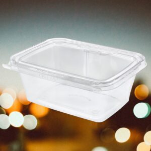 Inline Plastics TS-32 Safe-T-Fresh 32oz Tamper-Resistant / Evident Hinged Container with Flat Lid - 200/Case