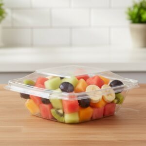 Inline Plastics TS-32PW Safe-T-Fresh 32oz Tamper-Resistant / Evident Hinged Container with Unique Lid - 168/Case