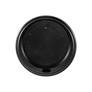 Empress Travel Lid PS for Paper Hot Cup 8oz Black, 80mm (1000 case)