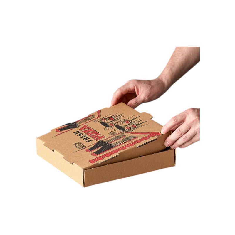 PIZZA BOX 10X10X1.65″ KRAFT PLAIN / KRAFT B FLUTE 50/CS